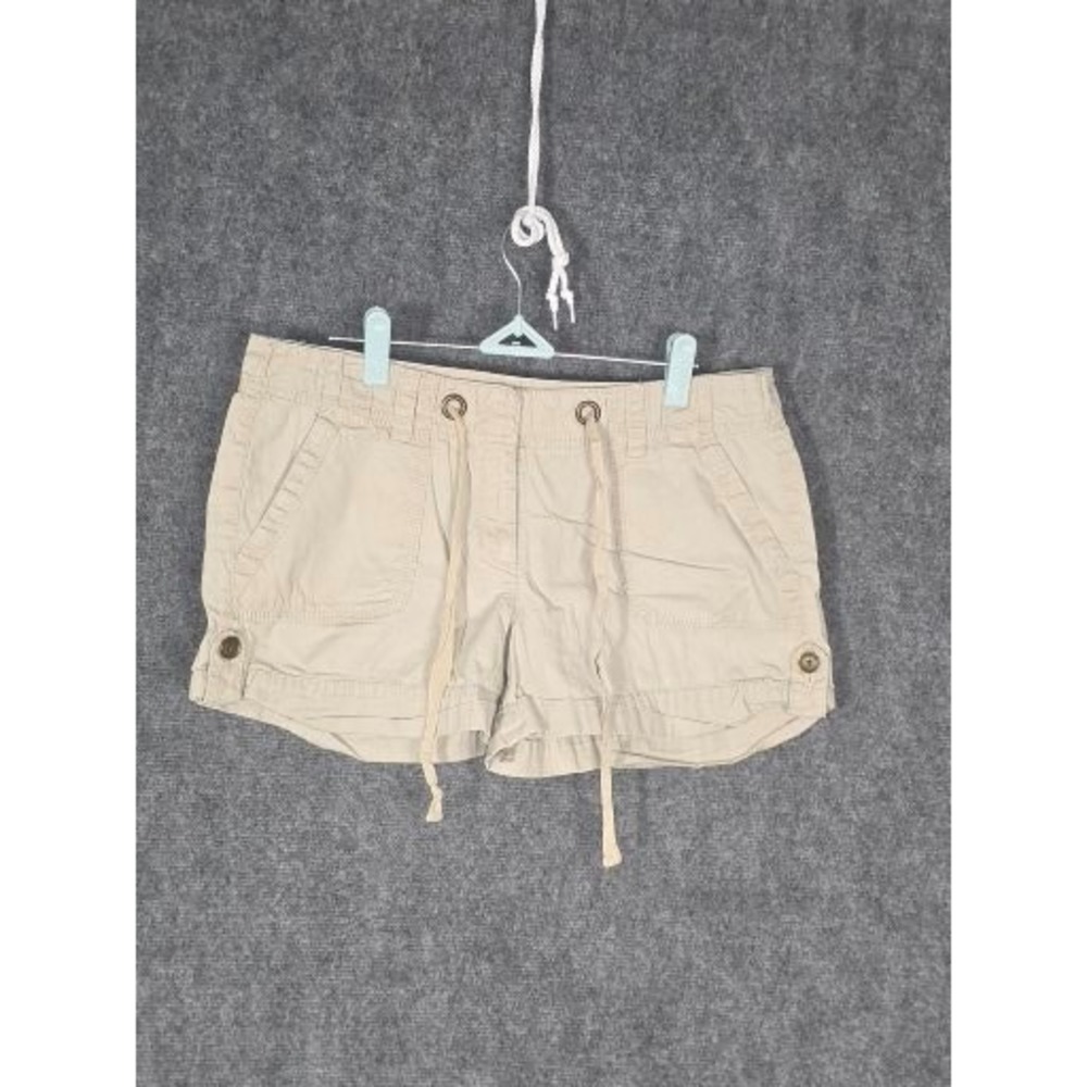 Loft Original Womens Khaki Tan Cargo Drawstring Shorts Size 6 Cuffed Chic Summer